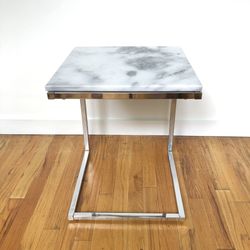 CB2 White Marble End Table (Genuine Marble)