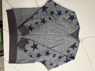 Vivian Westwood Lee Gray/Blue Star Print Crewneck Pullover Sweatshirt Mens