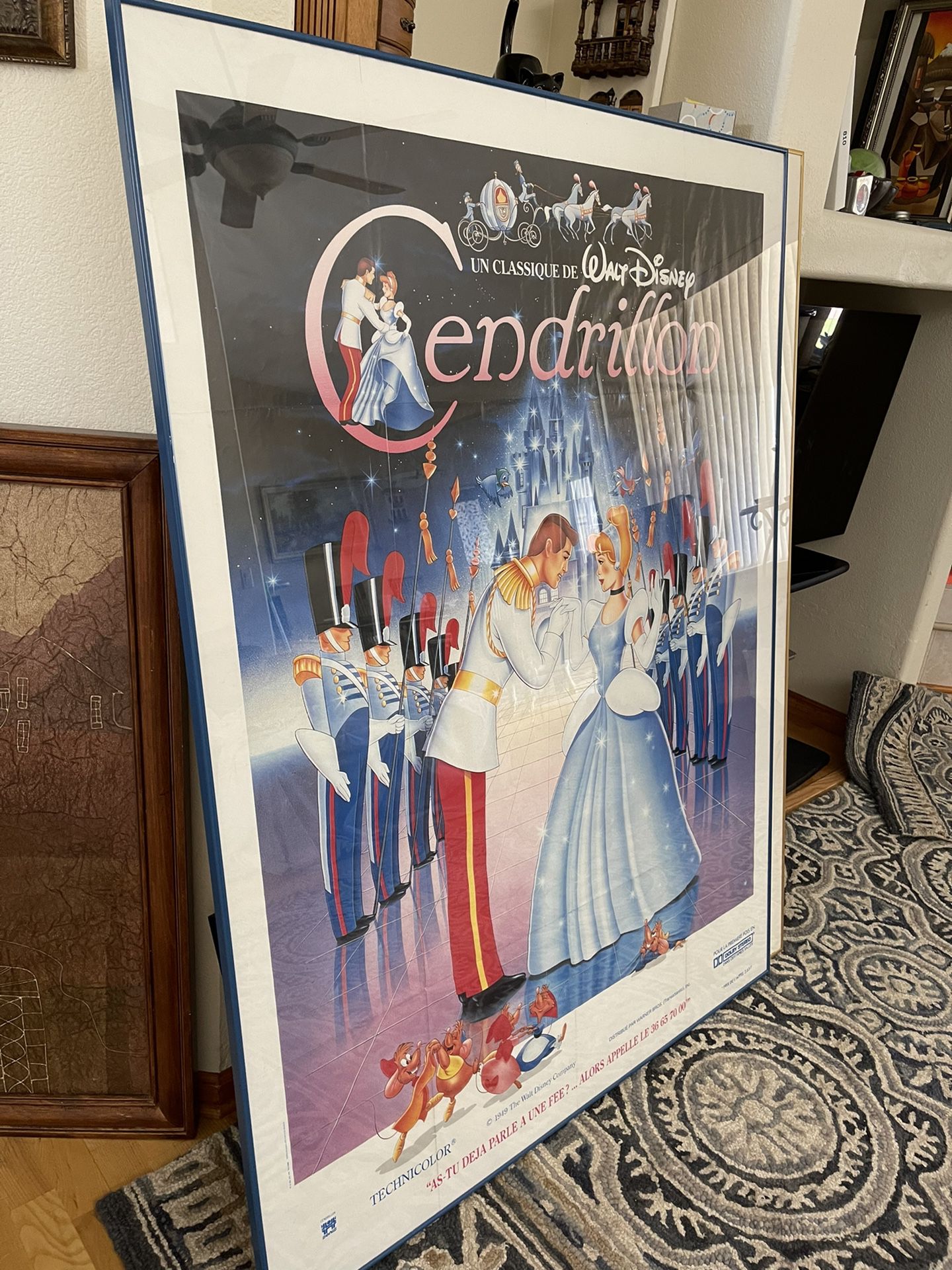 Disney Cinderella French Movie Poster Framed 