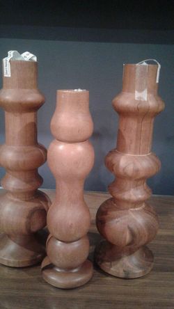 Heart and Hand Magnolia brand. Set of 3 wood New candle holders