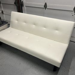 Couch/guest Bed, White, Faux Leather