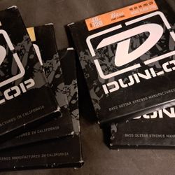 ($10) Dunlop Bass Guitar 4 & 5 String Sets! Gauges 40-100 & 40-120 Nickel Plated Steel