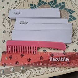 Women's pink hair comb seven inches