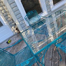 5 Pc Patio/Lawn Set Glasstop