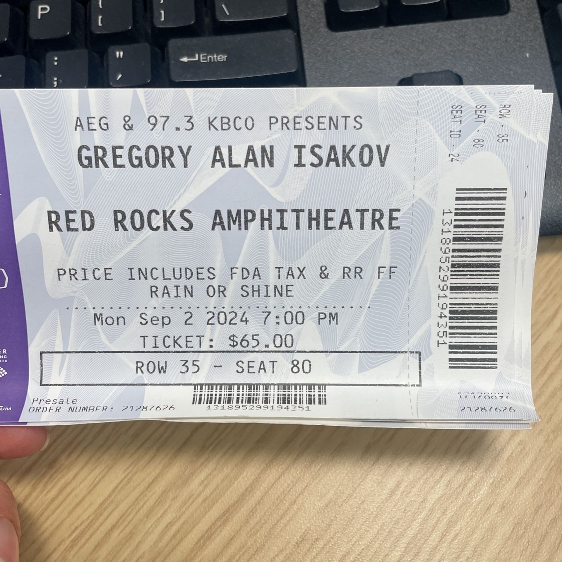 Gregory Allan Isakov Red Rocks amphitheater