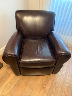 Pottery Barn Manhattan Leather Recliner/Club Chair