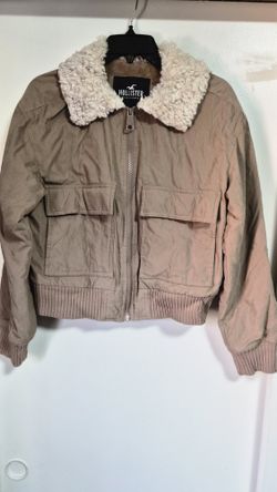 Hollister Faux Shearling Lined Bomber Jacket M