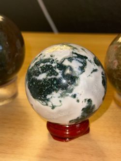 57mm Moss Agate Crystal Sphere