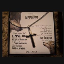 BEAUTIFUL SILVER CROSS FOR YOUR NEPHEW!