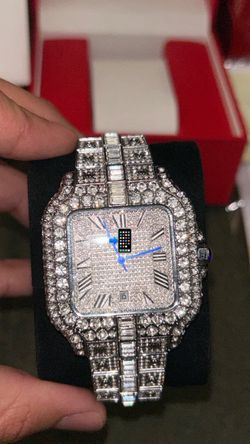 Iced Out Moissanite Watch