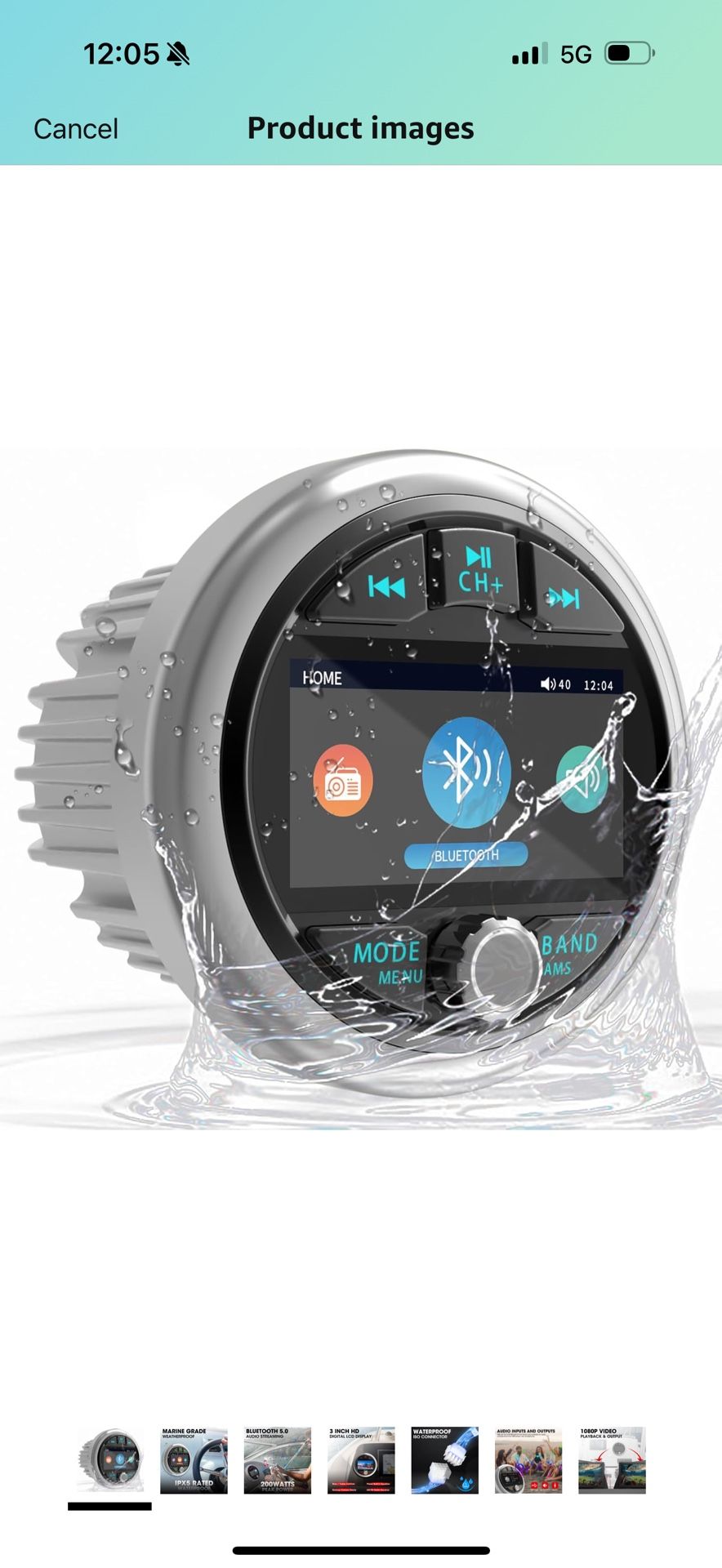 Bluetooth Marine Gauge Stereo System: Waterproof Boat AM FM Radio Receiver