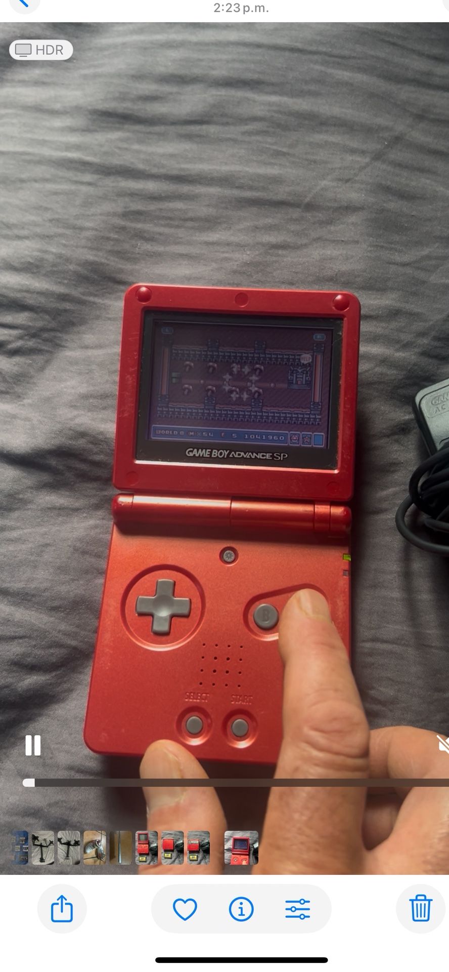 Game Boy Advance SP , AGS, 001, Con Cargador, Y Un Juego De Mario 3,