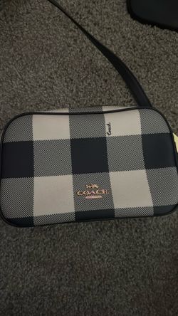 Blue And White Plaid Coach Purse