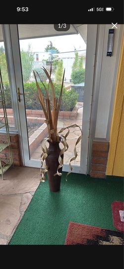 Tall Metal Vase