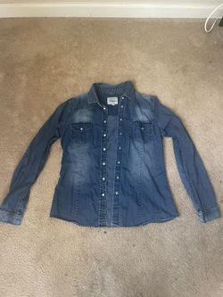 YMI blue denim button up shirt #denim #shirt