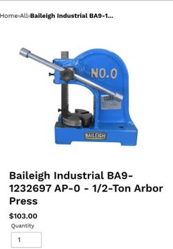 Baileigh Industrial 1/2-Ton Arbor Press $75