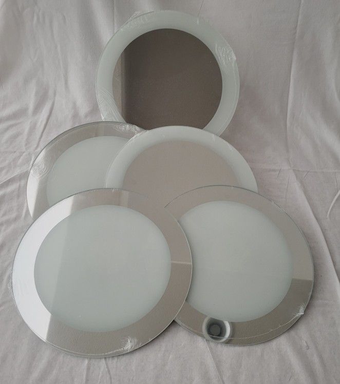 5 Mirror Chargers Silver Band Plates
