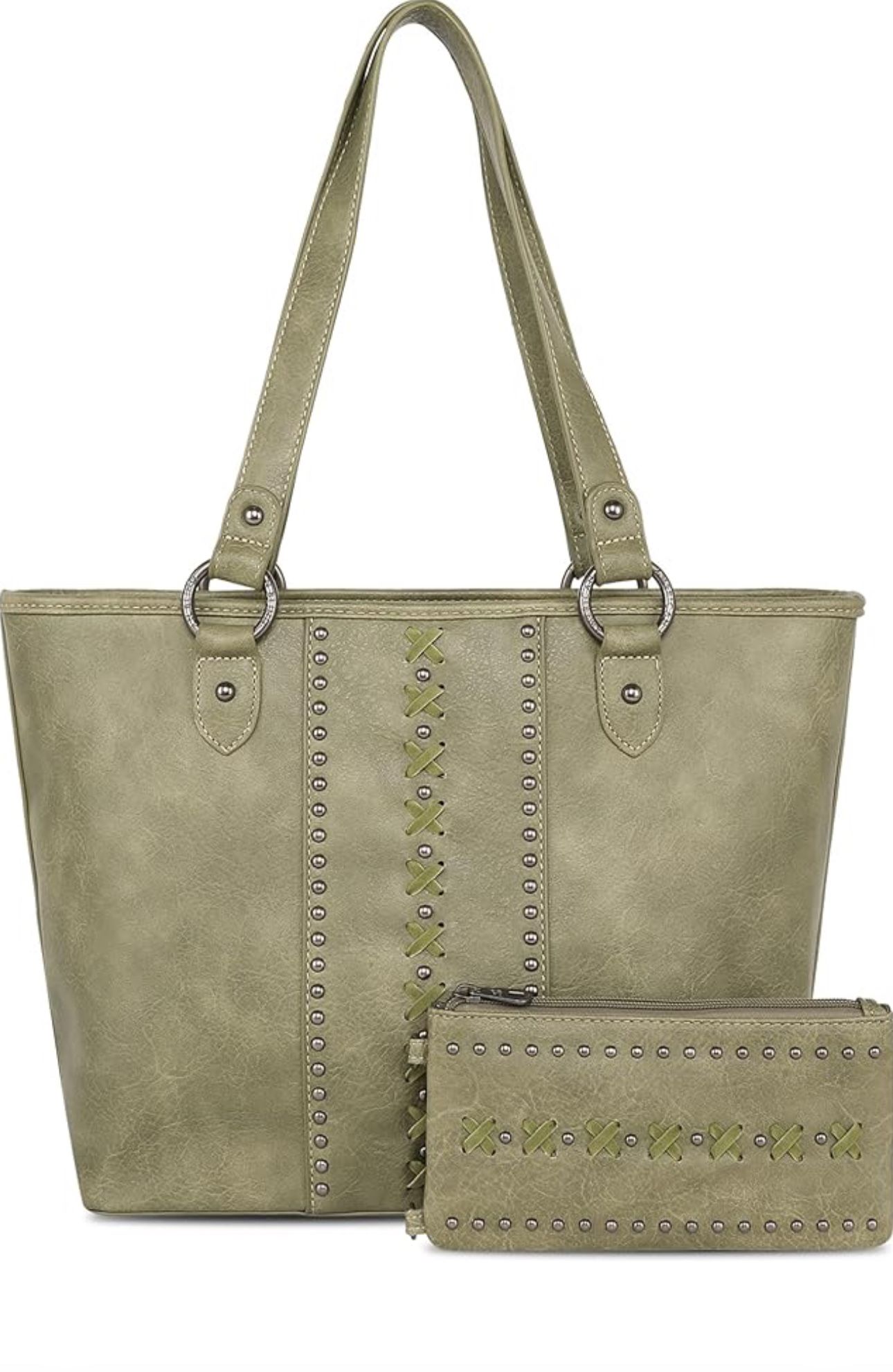 Tote Bag with Wallet Western Shoulder Bags Top-Handle  and Handbag 2 PCS Set
