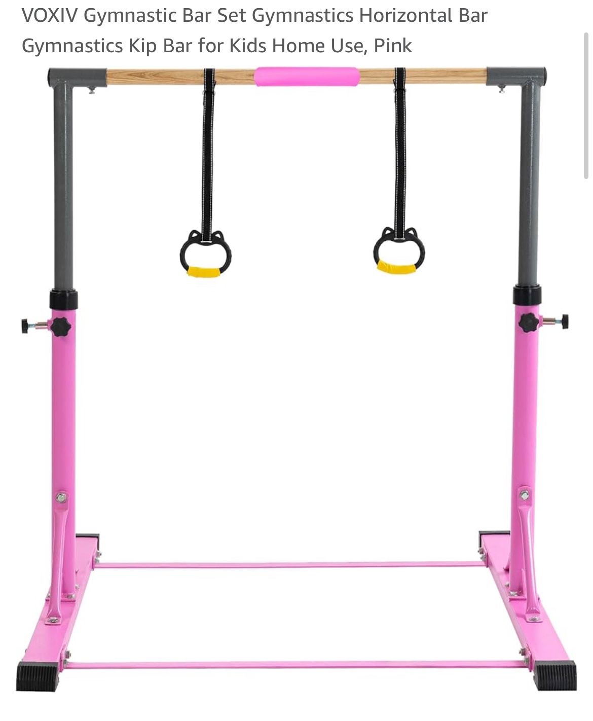VOXIV Gymnastic Bar Set Gymnastics Horizontal Bar Gymnastics Kip Bar for Kids Home Use Pink