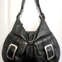 COLE HAAN Y2K Large Black Hobo Leather Shoulder Bag