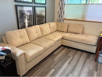 Tan/white couch