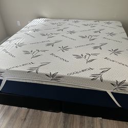 King Matress Sleepy Memory Foam + Doze Topper+ Box (used)