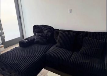 Sturdy black couch