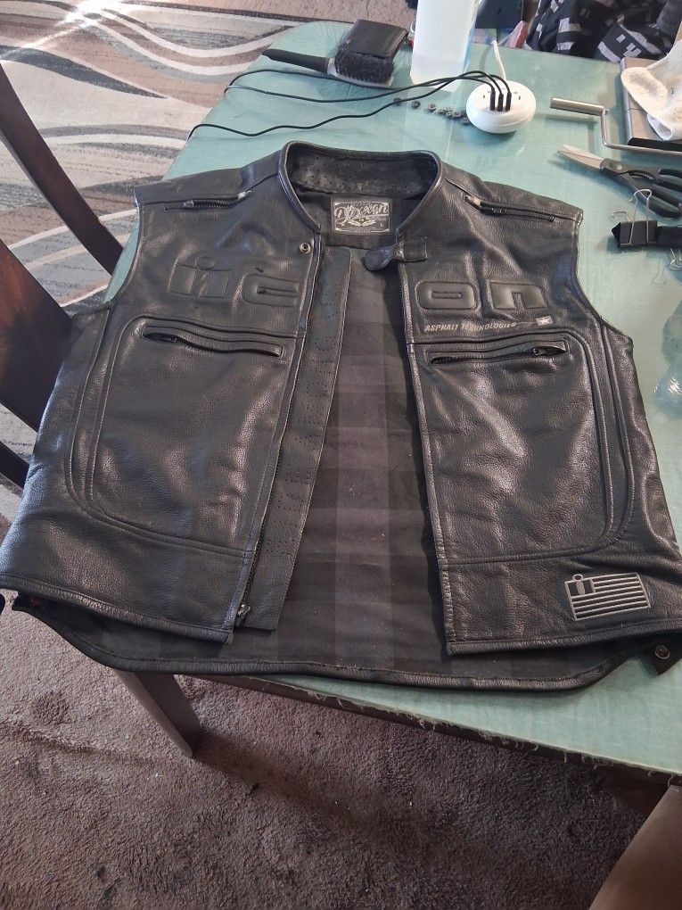 Icon Merc Leather Jacket Sleeveless With Dixxon