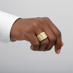 10K Yellow & White Gold Virgin Mary Rolex Ring