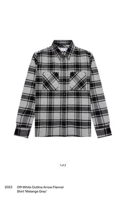 Off-White Outline Arrow Flannel Shirt 'Melange Grey