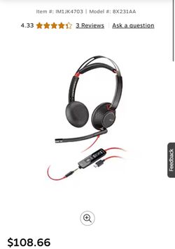 Poly Blackwire 5220 Stereo Headset, USB-C