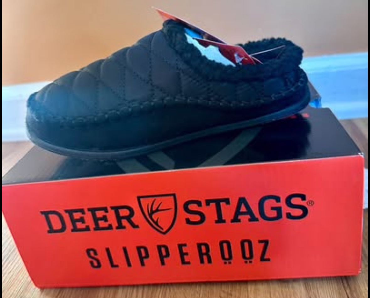 NEW- Deer Stags Boy's Lil ALMA Slipper, Black, 1 Little Kid
