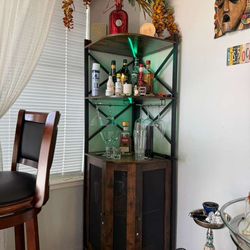 Corner bar cabinet