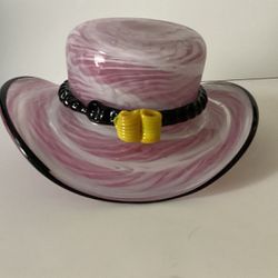 Block Crystal Art Glass Hat