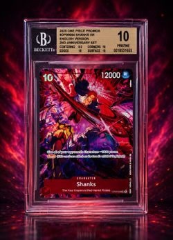 2025 ONE PIECE PROMOS #OP09004 SHANKS EN 2ND ANNIVERSARY SET BGS 10