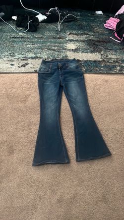 Dark Wash Blue Bamboo Flared Jeans