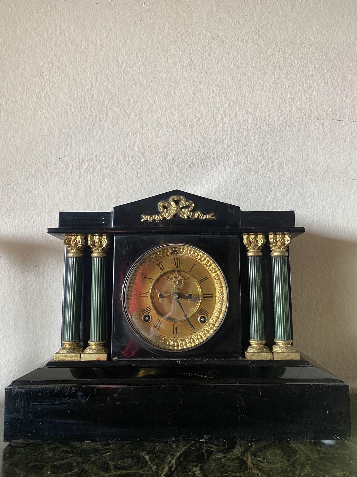 Late 19th Century Antique Mantel Clock by Ansonia Clock Co