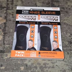 Copper Fit Compression Knee Sleeve, XLarge Twin Pack Brand New & Factory Sealed!
