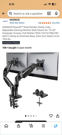 Huano dual monitor mount