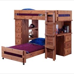 Twin bunkbed, and storage
