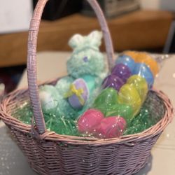 Easter Baskets, Eggs And Grass