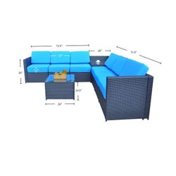 Outdoor Patio Black Wicker Furniture Sectional Set All-Weather Resin Rattan Chair Conversation Sofas with Water Resistant Cushion Covers 6085 8PC