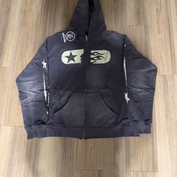 Hellstar Zip Up Hoodie Large