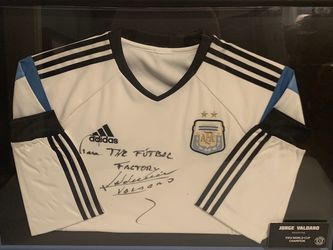 Autographed ByJorge Valdano Argentina Jersey, Real Madrid, World Cup Winner