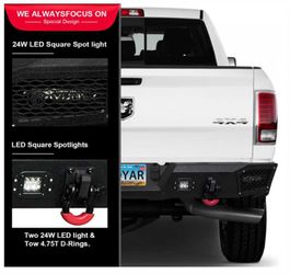 Rear Bumper Compatible with 1(contact info removed) Dodge Ram 1500 and 1(contact info removed) Ram 2(contact info removed) w