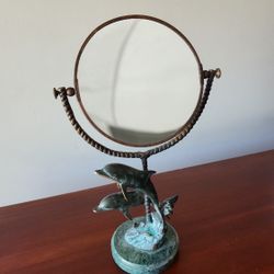 Brass Dolphin Vanity Mirror