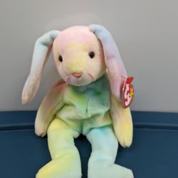 TY Beanie baby Vintage RARE 1999 Hippie bunny w/ tag MINT DOB 5/4/98  plush collectible Toy