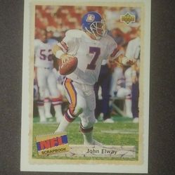 1992 Upper Deck John Elway Denver Broncos #514 NFL Scrapbook Football Card Collectible Vintage Sports Trading Professional Pro