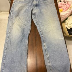 Lee Jeans Womens Waist Size 38" Regular Fit Straight Leg Mid Rise Light Blue 