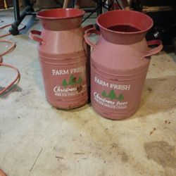 Christmas Milk Cans